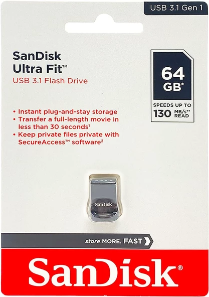 SanDisk Ultra Fit 64 GB USB 3.2 Flash Bellek - SDCZ430-064G-G46