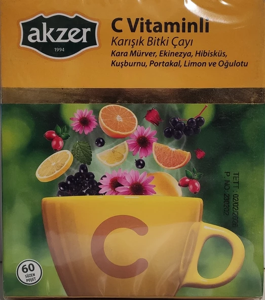 AKZER C VİTAMİNLİ KARIŞIK BİTKİ ÇAYI 60LI X 1,5GR : 60GR ürün görseli 1