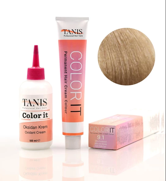 TANİS COLOR-IT (100 ml) Permanent Saç Boyası 9.1 (Açık Küllü Sarı)