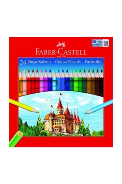 Faber Castell Karton Kutu Kuru Boya Tam Boy 24 Renk