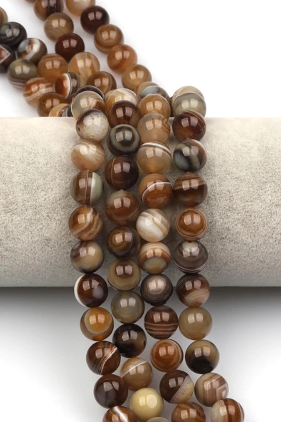 Madagaskar Akik Doğaltaş Dizi 10 mm Küre Kesim