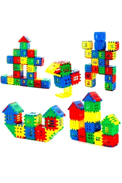 Oyuncak Puzzle 3d Yapı Tasarım Blokları 64 Parça Eğitici Zeka Geliştirici Set 64 Parça Puzzle - 2