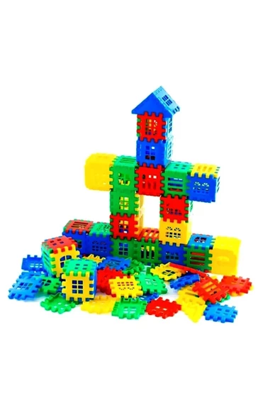 Oyuncak Puzzle 3d Yapı Tasarım Blokları 64 Parça Eğitici Zeka Geliştirici Set 64 Parça Puzzle - 3