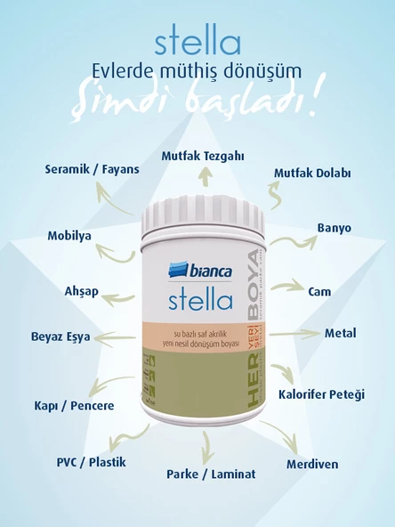 Bianca Stella Su Bazlı Saf Akrilik Boya - Ceviz 0.25 Lt (Ahşap Renkler) - Resim 2