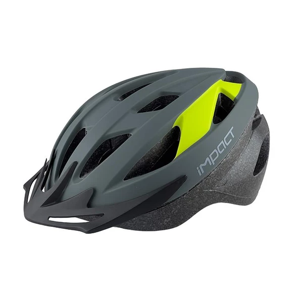 Kask - IMPACT VERNION, Işıklı, Füme-Lime, L