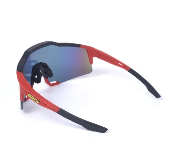 XBYC G4681 %100 Freeride Polarize Cam Yarı Çerçevesiz Spor Bisiklet Sürüş Gözlüğü UV400 Lens Kırmızı - 3