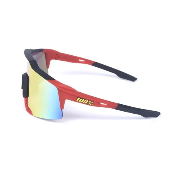 XBYC G4681 %100 Freeride Polarize Cam Yarı Çerçevesiz Spor Bisiklet Sürüş Gözlüğü UV400 Lens Kırmızı - 2