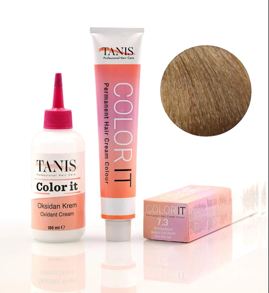 TANİS COLOR-IT (100 ML) Permanent Saç boyası 7.3 (Orta Altın Sarışın)