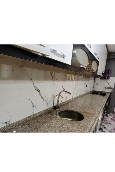 Renkli Duvarlar Alternatif Kaplama UV PVC Mermer Panel Calcatta 1 Adet 60x120cm Ev Ofis Otel Duvar Kaplama Paneli - 4