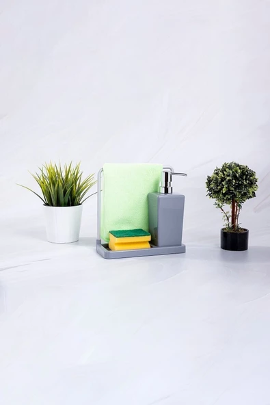 Prima Nova Luna Askılı Mutfak Sıvı Sabunluk-gri - Resim 3