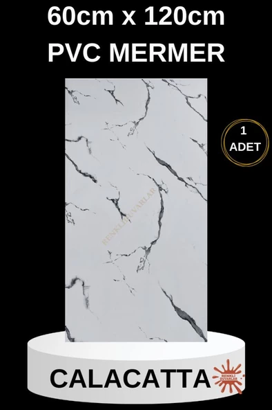 Renkli Duvarlar Alternatif Kaplama UV PVC Mermer Panel Calcatta 1 Adet 60x120cm Ev Ofis Otel Duvar Kaplama Paneli