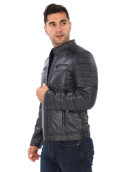 Gri Renk Spor Deri Mont - 3