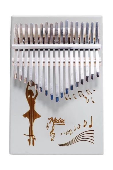 Midex KLX-540-PAK Beyaz Renk Gerçek Ağaç Kalimba 17 Tuşlu Full Set - 2