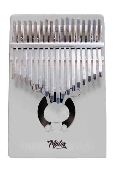 Midex KLX-550-PAK Beyaz Renk Gerçek Ağaç Kalimba 17 Tuşlu Full Set - 3