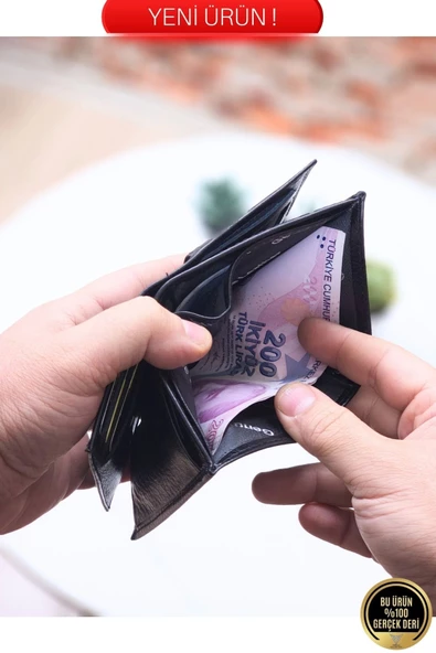 Hakiki Deri Erkek Cüzdan Dik Model – 11 Kart - Bozuk Para Bölmeli - İsim Baskılı - Minimalist Tasarım - Resim 6
