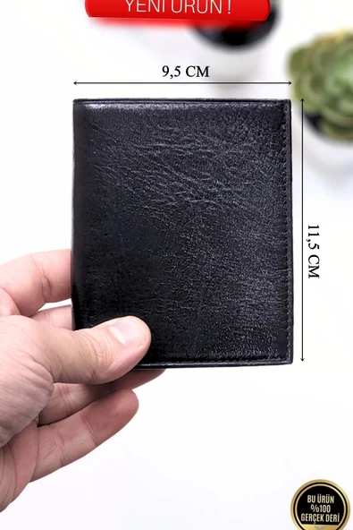 Hakiki Deri Erkek Cüzdan Dik Model – 12 Kart - Bozuk Para Bölmeli - İsim Baskılı - Minimalist Tasarım - 8
