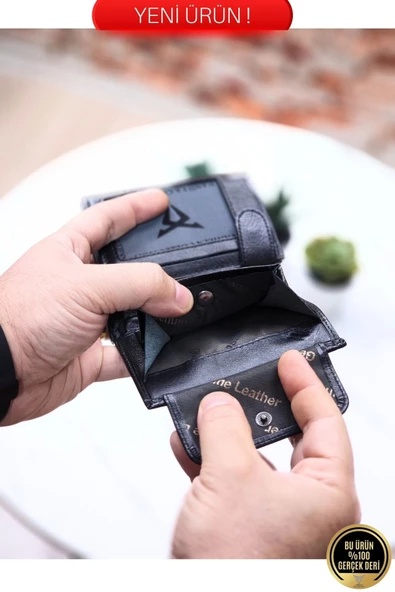 Hakiki Deri Erkek Cüzdan Dik Model – 12 Kart - Bozuk Para Bölmeli - İsim Baskılı - Minimalist Tasarım - 7