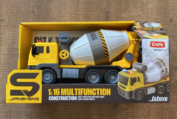 CTOYS Işıklı Ve Sesli Beton Mikseri Sarı JS102