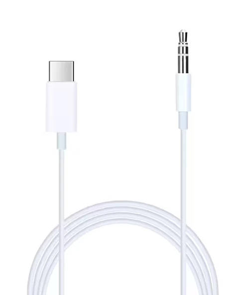 USB Type-C 3.5mm AUX Ses Kablosu Beyaz - Resim 2