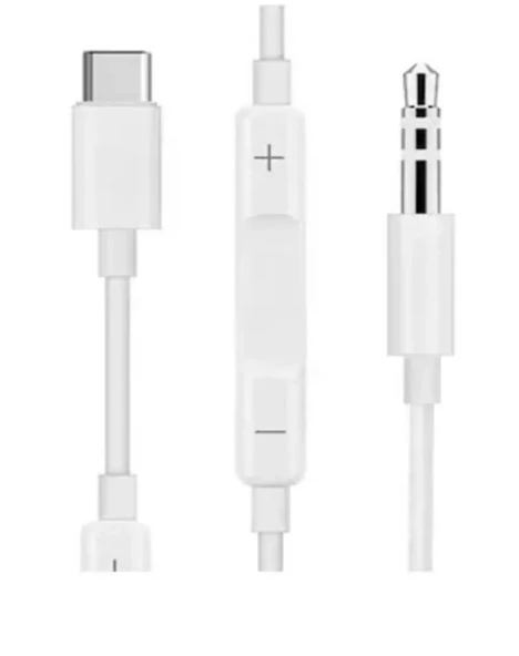 USB Type-C 3.5mm AUX Ses Kablosu Beyaz ürün görseli 1
