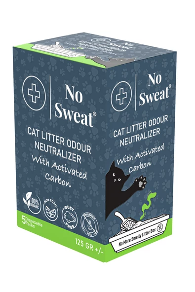 No Sweat Aktif Karbon Kedi Kumu Koku Giderici 5'lİ Paket 125 gr