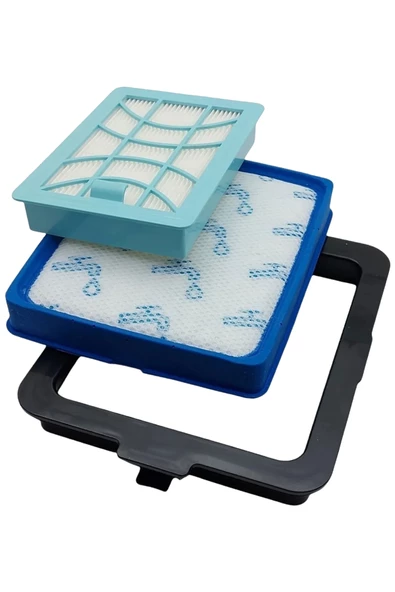 Philips FC 9735 Uyumlu Süpürge Hepa / Sünger Filtre / Çerçeve Seti 3'lü Set - Resim 2