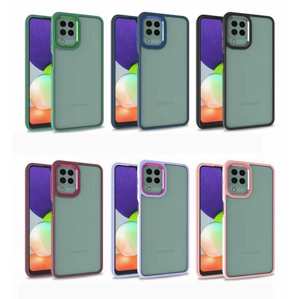 Samsung Galaxy M32 Kılıf Kamera Çıkıntılı Arkası Şeffaf Köşeleri Parlak Renkli Işlemeli Flora Kapak - Resim 2