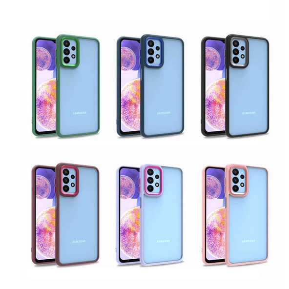 Samsung Galaxy A23 Kılıf Kamera Çıkıntılı Arkası Şeffaf Köşeleri Parlak Renkli Işlemeli Flora Kapak - Resim 3