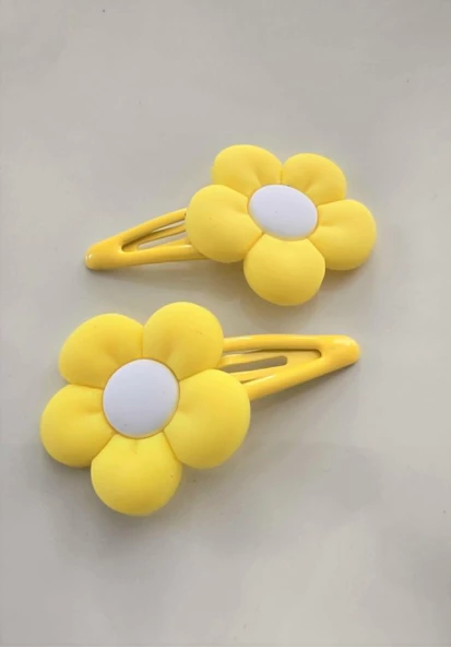Çiçekli Kız Çocuk Çıtçıtlı Toka Set - 4
