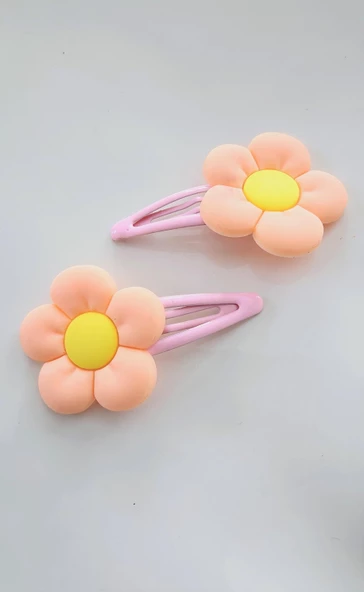Çiçekli Kız Çocuk Çıtçıtlı Toka Set - 5