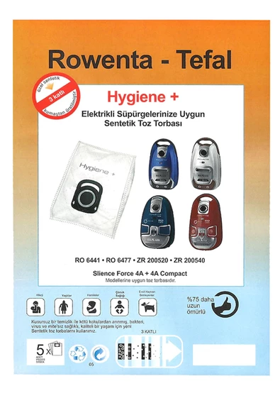 Rowenta RO6481 Hygiene Toz Torbası 10 Adet - 4