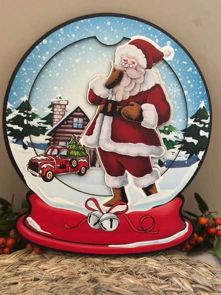 Yılbaşı Özel- Noel Baba Ahşap Dekoratif Pano - Resim 2