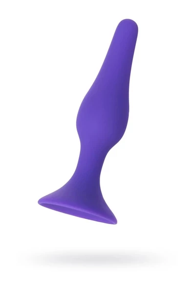 Dokulu Silikon Anal Tıkaç Plug  11cm Mor