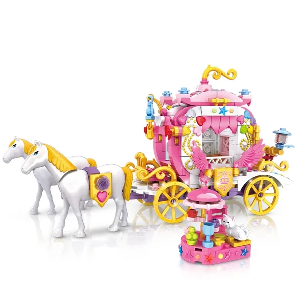 Prenses At Arabası Modeli Oyuncak Blokları