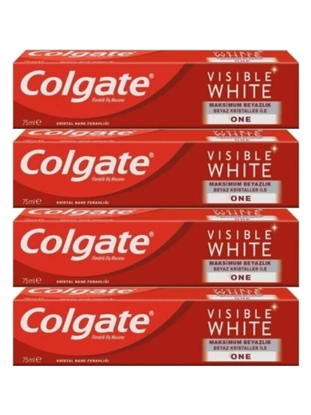 Colgate Visible White Maksimum Beyazlık Diş Macunu 75 ml x (4 Adet)