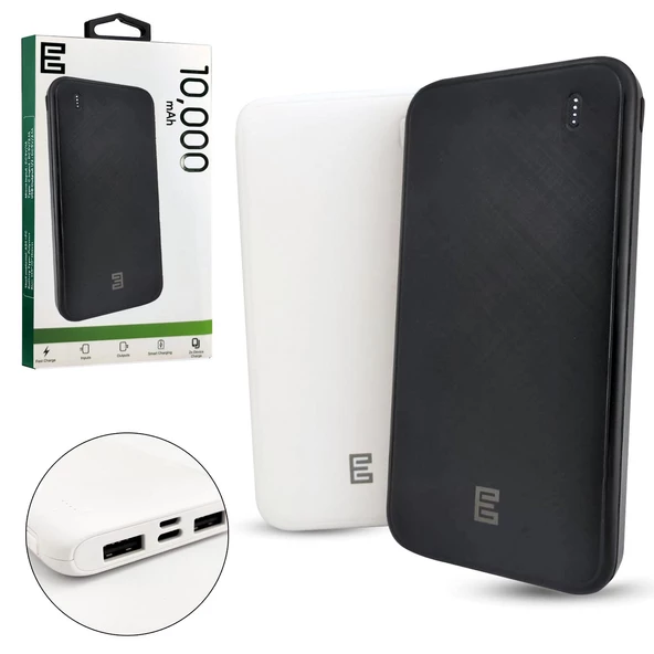 POWERBANK 10000 MAH 2XUSB MICRO TYPE-C GİRİŞLİ ESCOM P-44B