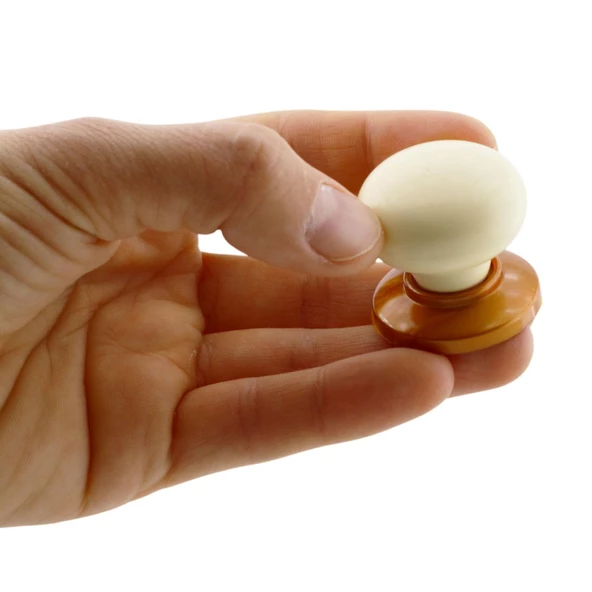 15 Adet Kamelya Kulp Krem Polimer Düğme Kulp Bakır Tablalı Mobilya Mutfak Dolabı Çekmece Kulbu Kulpları - Resim 3