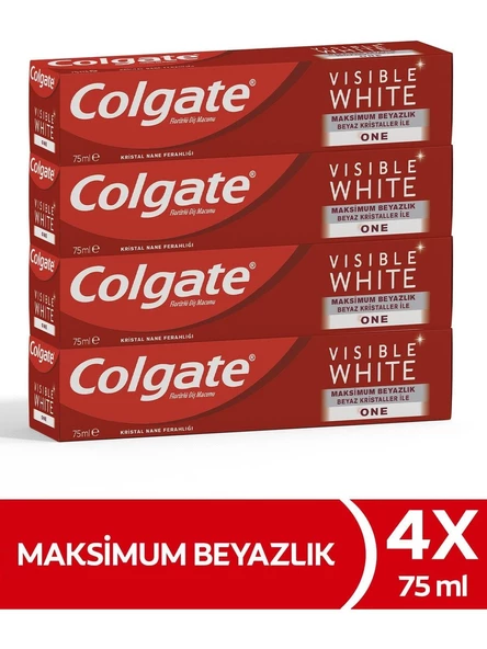 Colgate Visible White Maksimum Beyazlık Diş Macunu 75 ml x 4 Adet