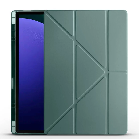 Galaxy Tab S10 Ultra Kılıf Zore Tri Folding Kalem Bölmeli Standlı Kılıf - 4