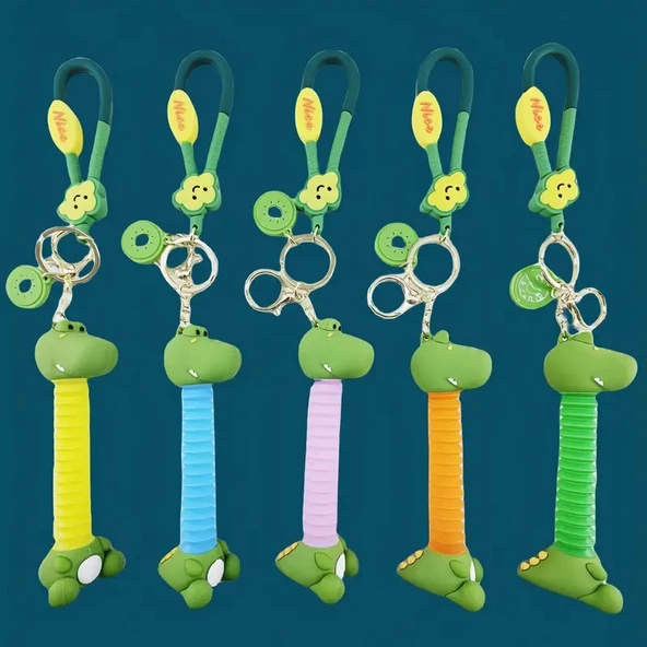 VIP 4 ADET UZAYAN RENKLİ DİNAZOR ANAHTARLIK TELESKOPİK RENKLİ KÖRÜKLÜ ANAHTARLIK YILBAŞI HEDİYELERİ - 2