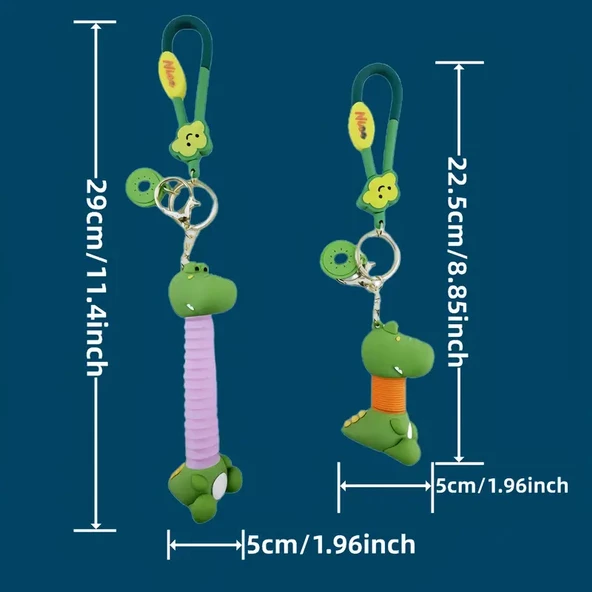 1 ADET UZAYAN TURUNCU DİNAZOR ANAHTARLIK TELESKOPİK TURUNCU KÖRÜKLÜ ANAHTARLIK YILBAŞI HEDİYELERİ - 2