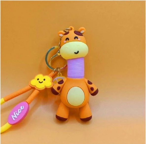 4 ADET UZAYAN RENKLİ ZÜRAFA ANAHTARLIK TELESKOPİK RENKLİ KÖRÜKLÜ ANAHTARLIK VIP YILBAŞI HEDİYELERİ - 6