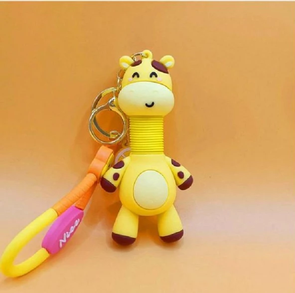 4 ADET UZAYAN RENKLİ ZÜRAFA ANAHTARLIK TELESKOPİK RENKLİ KÖRÜKLÜ ANAHTARLIK VIP YILBAŞI HEDİYELERİ - 3