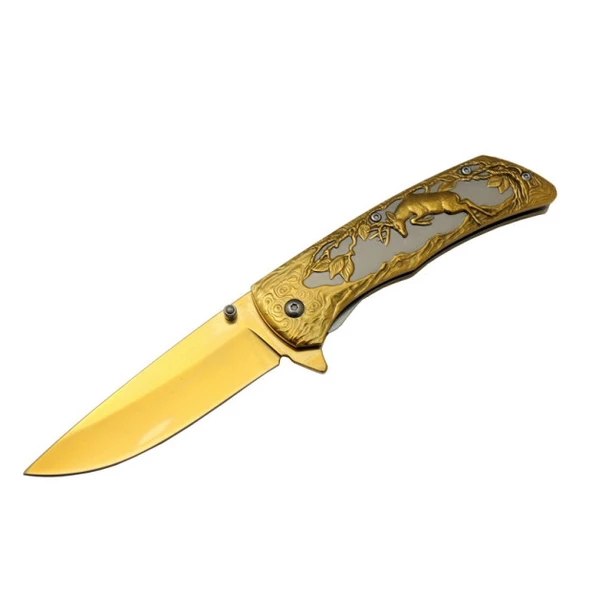 Geyikli Gold Çakı 21 cm , Kemerlikli