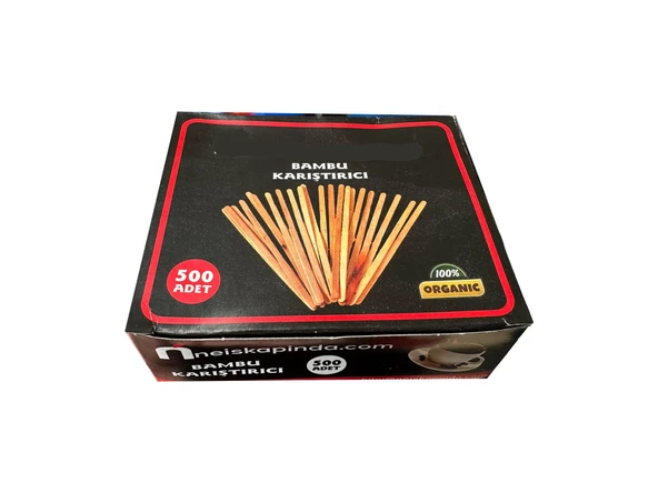 Tahta Ahşap Bambu Çay Kahve Karıştırıcı Çubuk Kaşık - 11 Cm. - 500 Adetlik 24 Paket - Koli - 3