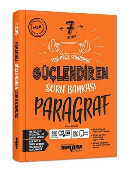 Ankara Yayıncılık 7.Sınıf  Paragraf Soru Bankası Güçlendiren