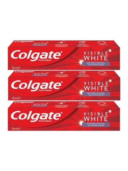 Colgate Diş Macunu 75ML Visible White/görünür Beyazlık (3 Lü Set)