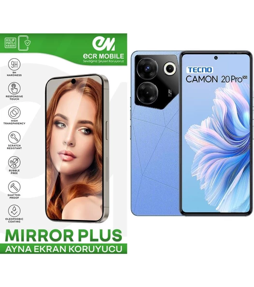 Tecno Camon 20 Pro Esnek Ayna(Mirror) 9H Nano Ekran Koruyucu