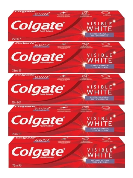 Colgate Diş Macunu 75ML Visible White/görünür Beyazlık (5 Li Set)