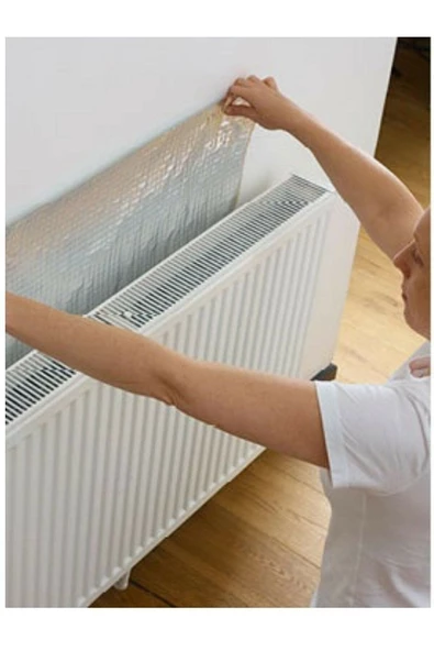 2 Adet Alüminyum Folyo Kaplı 1 Cm Polietilen Petek Soba Arkası Isı Sıcaklık Yalıtım Levhası - Resim 4